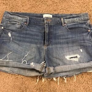 Loft distressed jean shorts